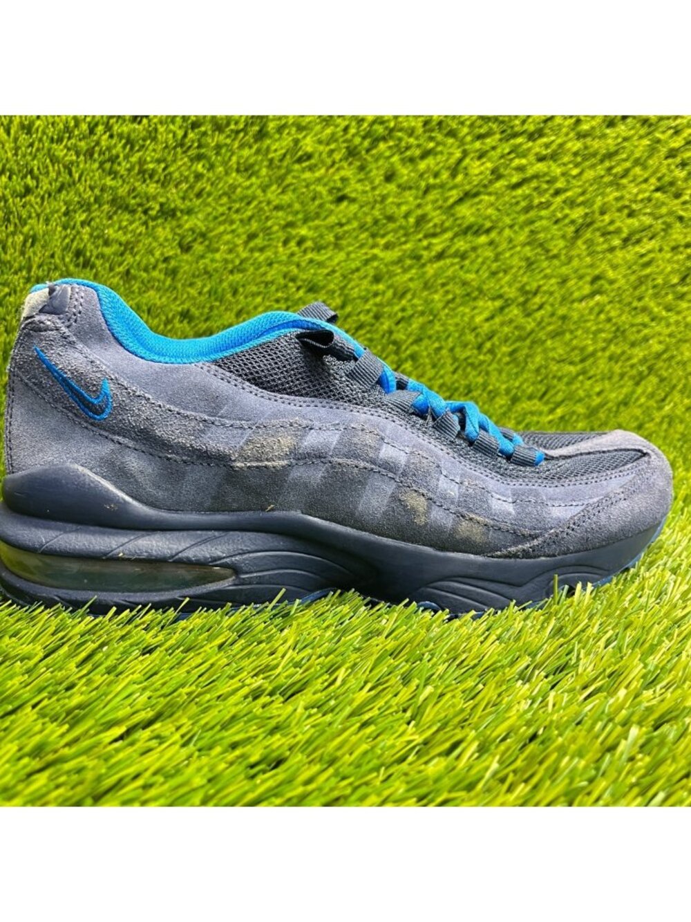 Nike Air Max 95 Boys Size 6Y Blue Black Athletic Running Walking Shoes Sneakers